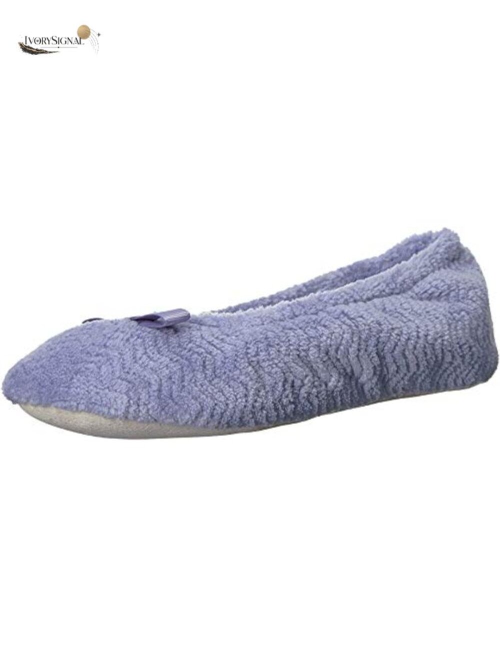 Women's Chevron Micro Terry Ballerina Slippers Non-Slip Memory Foam